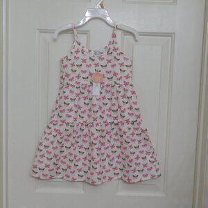 NWT Bailey's Blossoms Off White Pink Olive Green Butterfly Print Dress sz 3t